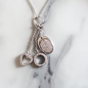 Sterling silver rhodium plated necklace pendant